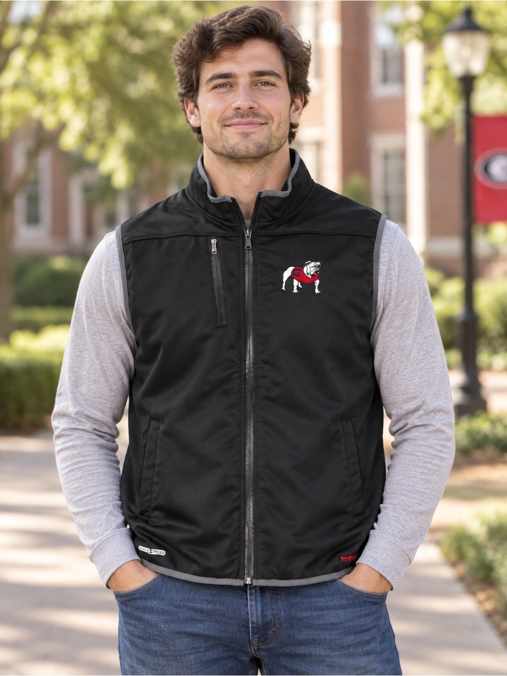 Georgia Bulldogs Franchise Club Softshell Full-Zip Vest-Black Size 4XL Sleeveles